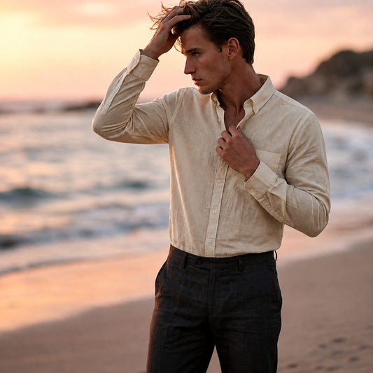 Men's Irish linen boxy fit shirts Full sleeves